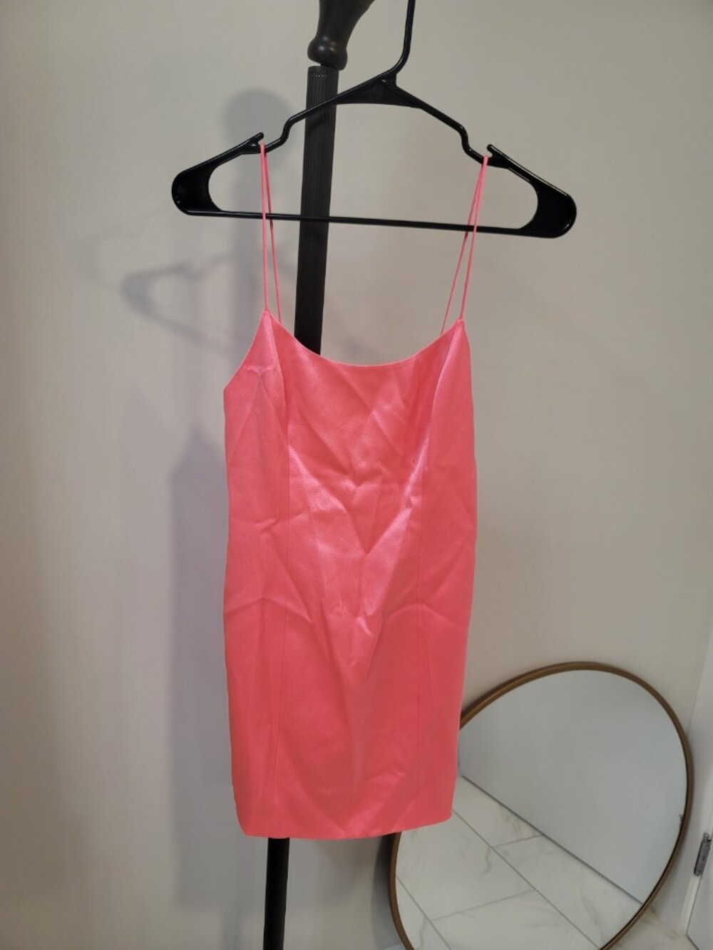 Alice & Olivia Nelle Satin Pink Mini dress 2